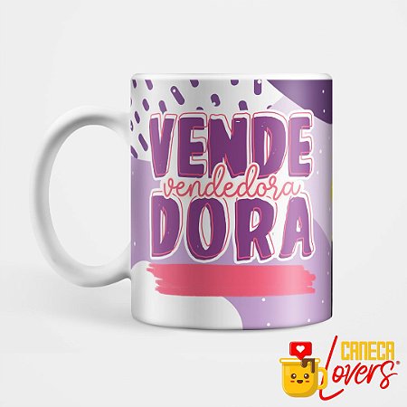 Caneca Flork Profissões - Vendedora - Nome Personalizado