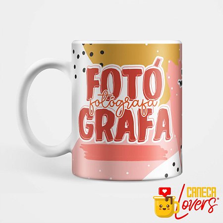 Caneca Flork Profissões - Fotógrafa - Nome Personalizado