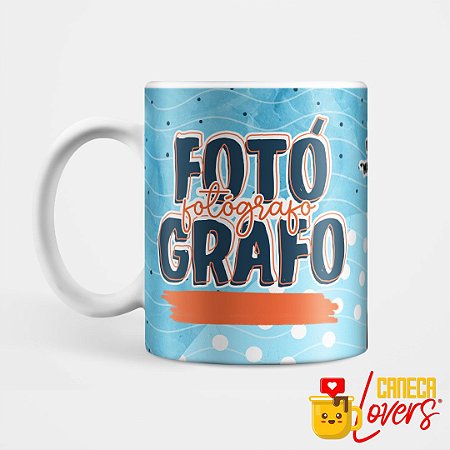 Caneca Flork Profissões - Fotógrafo - Nome Personalizado