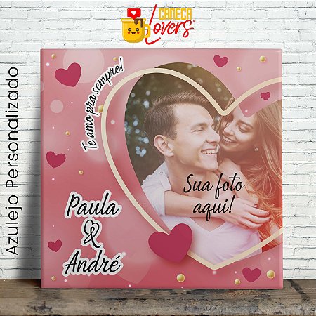 Azulejo Decorativo Namorados - Foto Personalizada