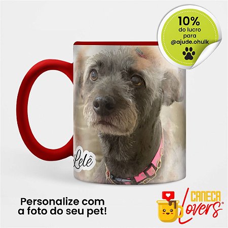 Caneca Pet Personalizada • Alça e Interior Coloridos