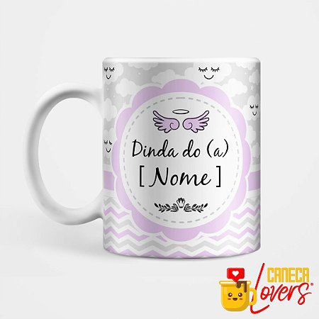 Caneca Promovida a Dinda - Madrinha - Nome Personalizado