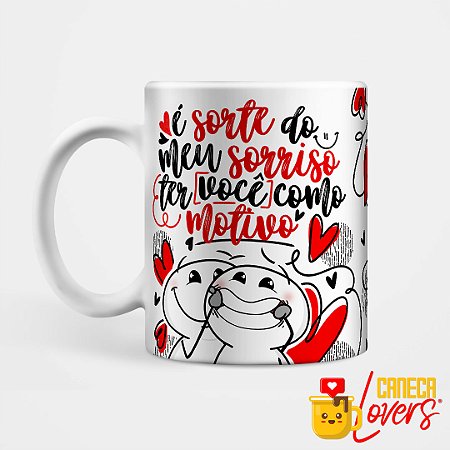 Caneca Dia dos Namorados - É sorte do meu sorriso ter você como motivo