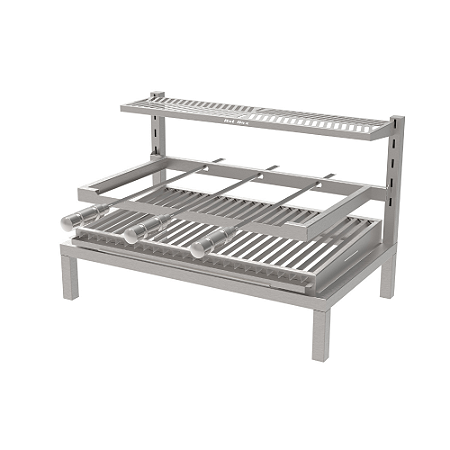 Churrasqueira Parrilla Residencial Hotbox Premium INOX 304 74x45 Alvenaria