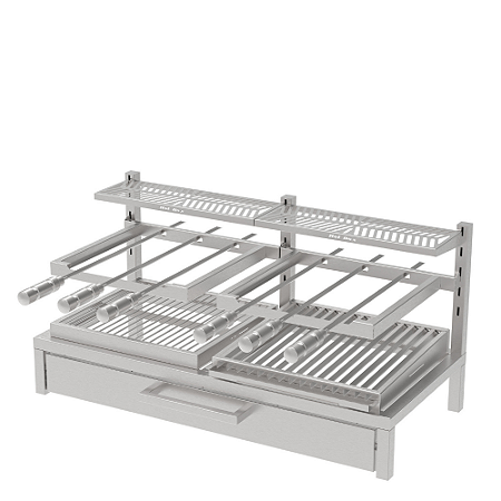 Churrasqueira Parrilla Residencial Hotbox Premium INOX 304 - Alvenaria 97 x 45cm