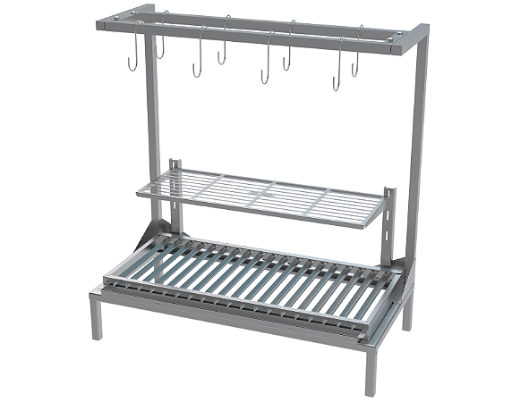 Churrasqueira Residencial INOX 430 De Alvenaria Com Tendal - 68 x 34cm