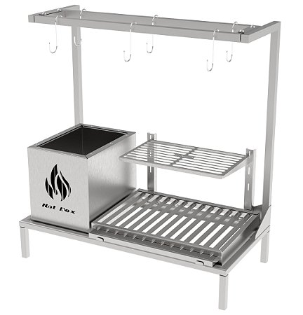 Parrila Residencial INOX 430 De Alvenaria Com Tendal - 68 x 34cm
