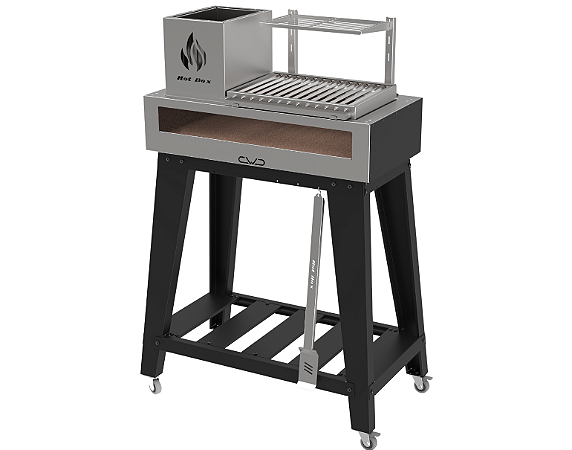 Parrilla Residencial Com Carrinho 75 x 38cm
