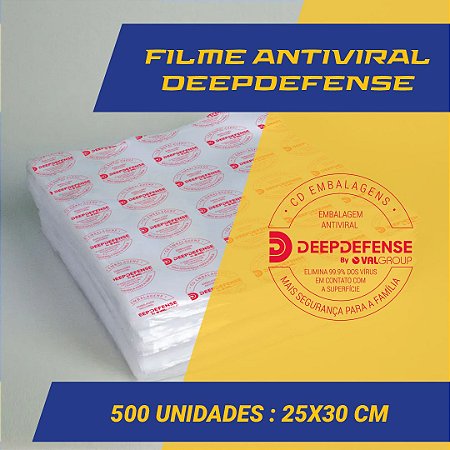 Embalagem Saco a Vácuo  25 x 30 cm - Antiviral DeepDefense - 500 unidades