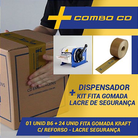 Máquina Dispensador Para Fita Gomada CD99 + Kit 24 Fitas Gomada Lacre De Segurança