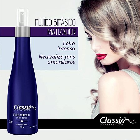 Fluido Matizador com Extrato de Açaí 300 ml - Indicado para neutralizar o tom amarelo e alaranjado dos cabelos loiros.