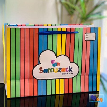 100 Sacolas 23x33x12 (04 Cores Impressão Total)