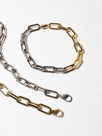 Choker / Pulseira Elos Bicolor