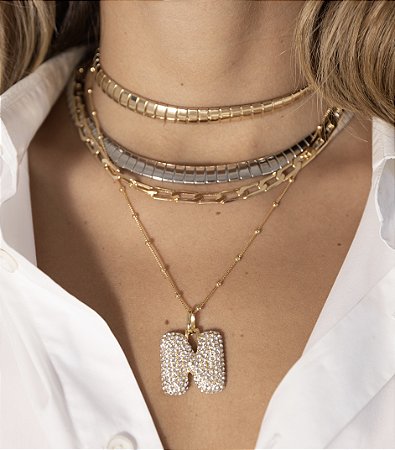 Pingente Letra Cravejada