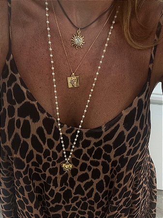 Colar Sol Fio Marrom