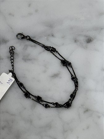 Pulseira Dupla Ródio Negro