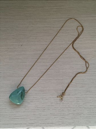Colar Longo Gota Turquesa