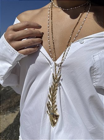 Colar Maxi Espinha de Peixe