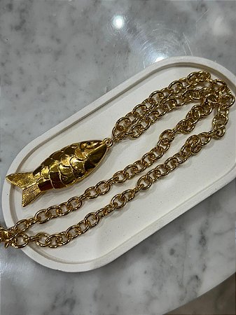 Colar Longo Peixe Luz Gold