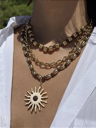 Colar Entremeio Cubo Sol