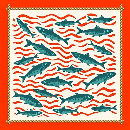 Lenco Estampa Sardinha