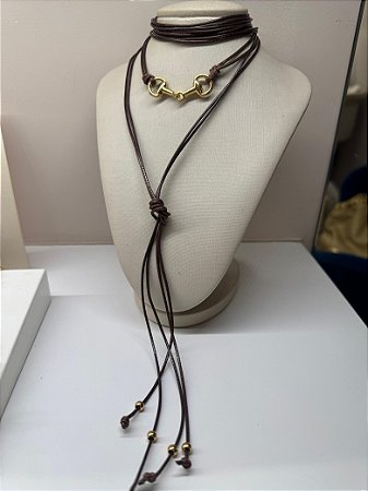 Fio Sela Dourado Marrom Café