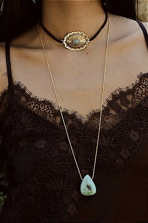 Choker Fio Boho com Turquesa