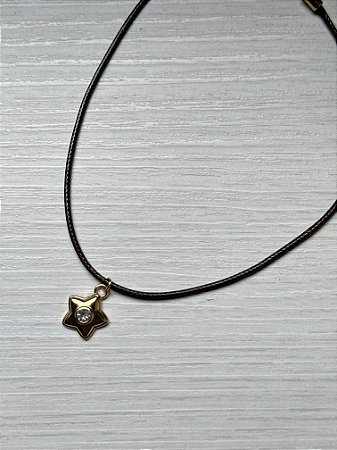 Choker Fio Couro Estrela