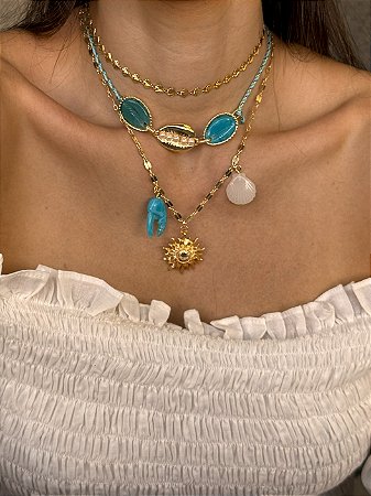 Colar Sol Turquesa