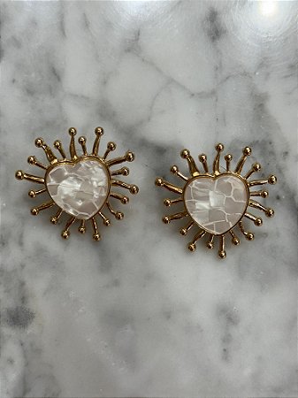 Brinco Coração Madrepérola