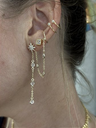 Brinco Estrela com Piercing