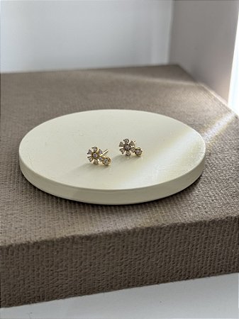 Brinco Flor Zircônias