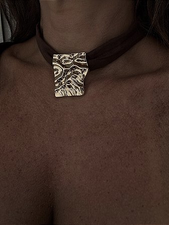 Choker Bloco Marrom
