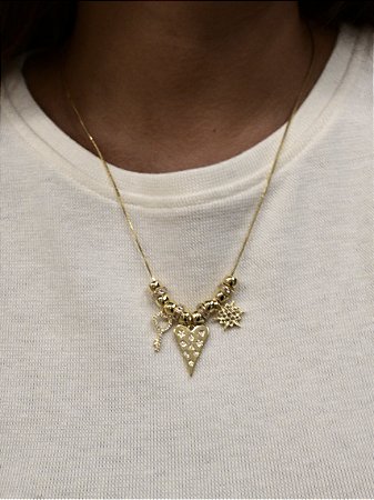 Colar Gravatinha Golden Key
