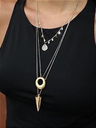 Colar Longo Bicolor Elo Fosco