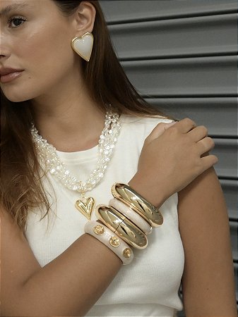 Bracelete Madrepérola Cristais