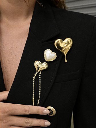 Broche Coração Madrepérola