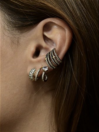 Argola Dupla Ouro Vintage