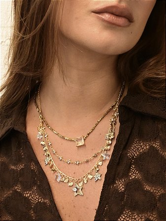Colar Ouro Vintage Estrelas