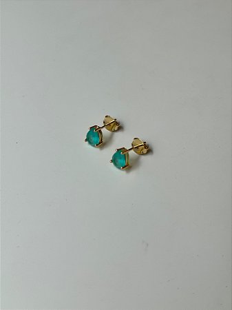 Brinco Gota Pedra Turquesa
