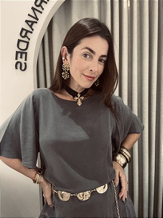 Colar Tecido Crucifixo