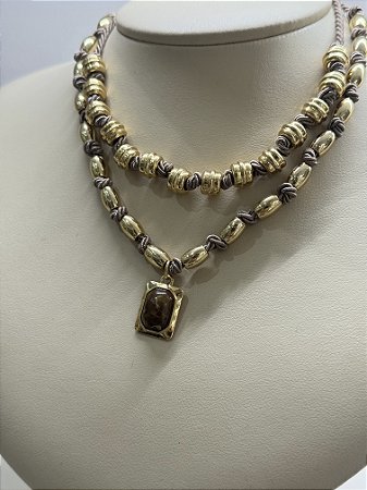 Compre Junto: Choker Trama + Colar Entremeio Cubo Fendi