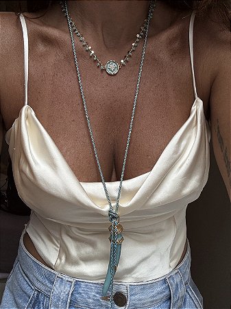 Colar Rosa dos Ventos Turquesa