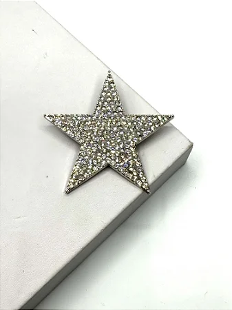 Broche Estrela Cravejada Prata