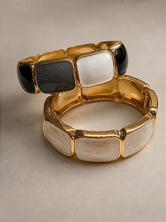 Bracelete Quadrado Esmaltado