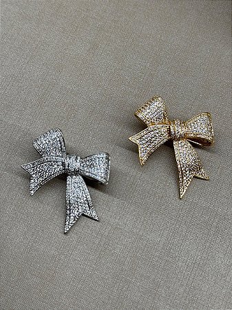 Broche Laço Cravejado