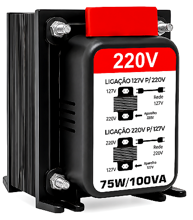 Transformador 75w 100VA Inversor Voltagem de 110V Para 220V ou 220V Para 110V