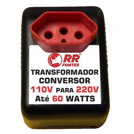 Transformador Conversor Voltagem 60w 110v Para 220v Tomada 3 Pinos