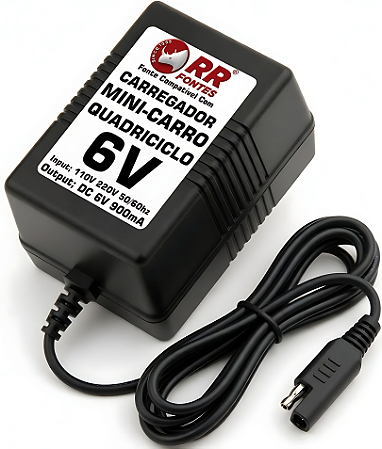 Fonte Carregador DC 6V 900mA Para MIni-Moto Mini-Carro Infantil