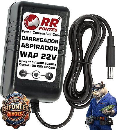 Fonte Carregador DC 22v Para Aspirador Wap Vertical Ultra Mob